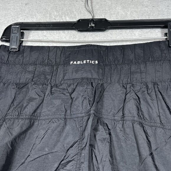 Fabletics Pants Windbreaker Womens Size Small Black Tapered Fit Nylon Pockets - Picture 12 of 14